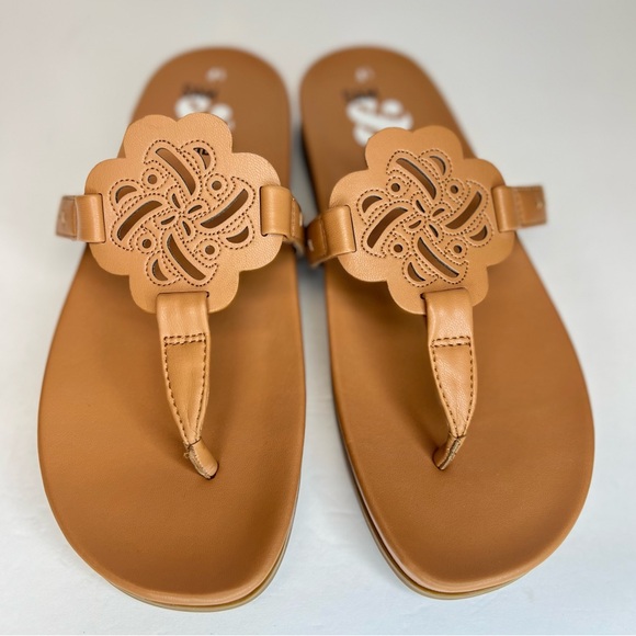 Women's SAM & LIBBY Caramel Brown Alexandra Thong Footbed Sandal Size 8.5 LN! - Picture 6 of 11